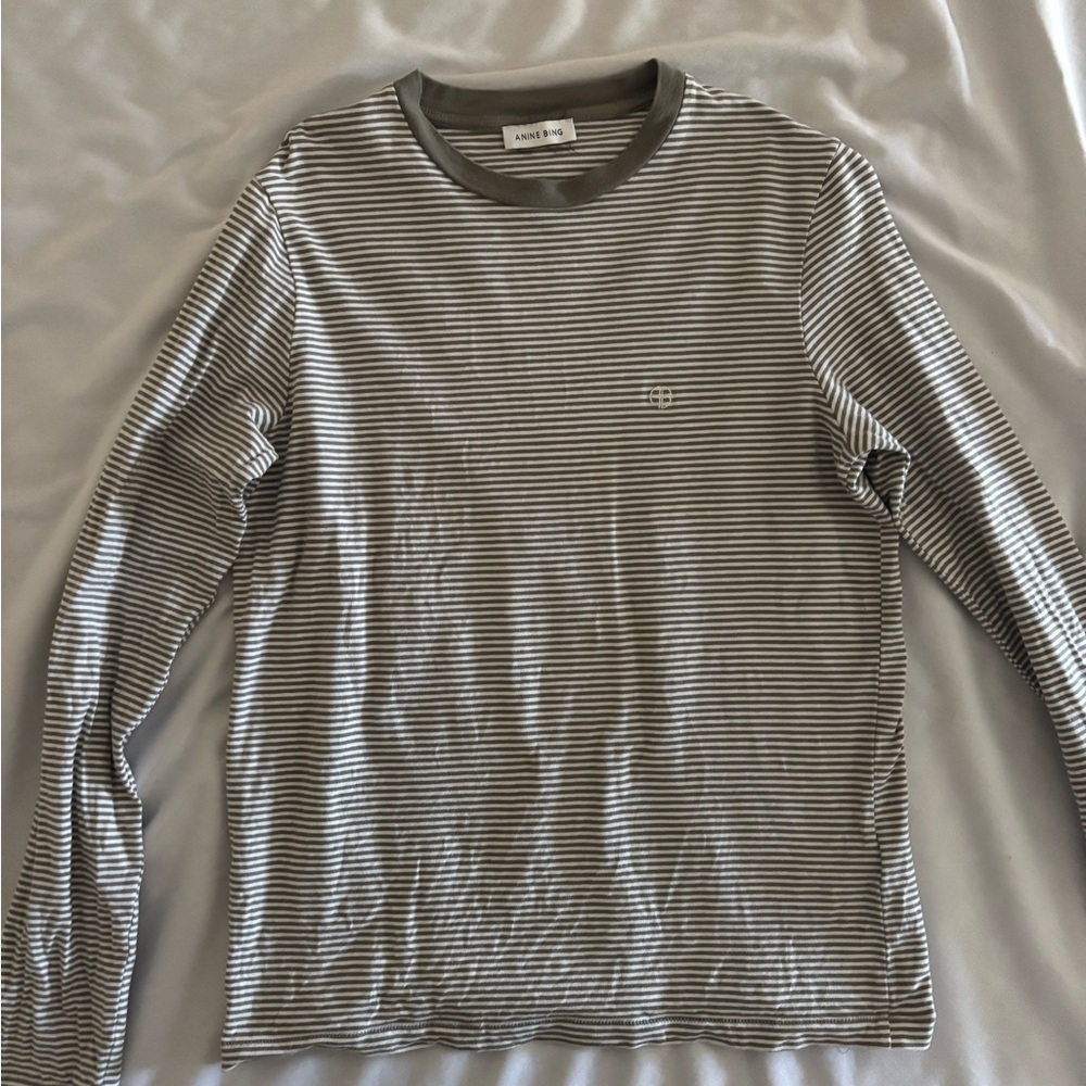 Anine Bing White Long Sleeve Tee
